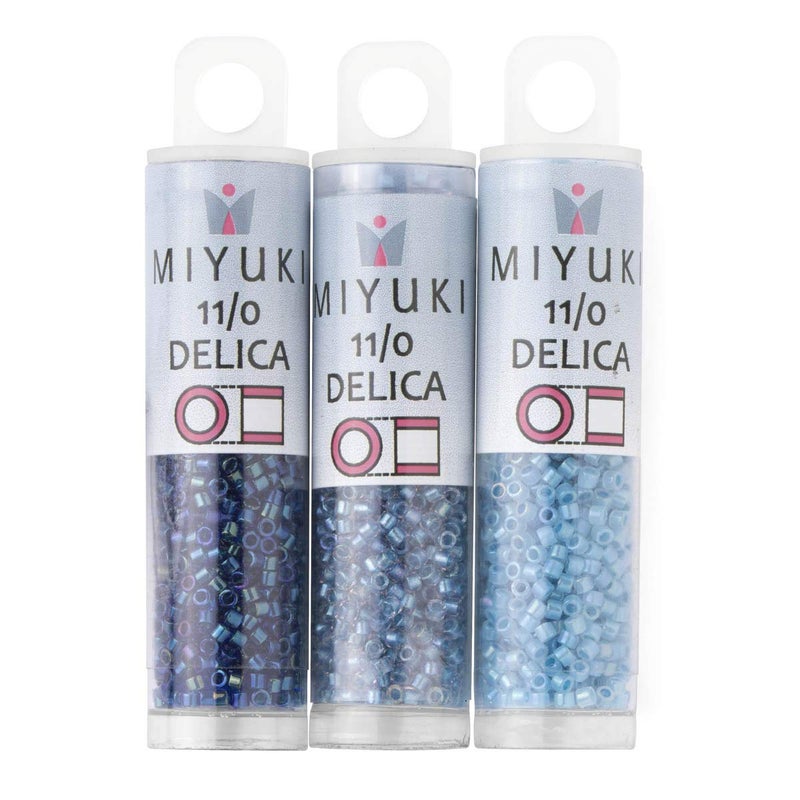 Miyuki Delica Seed Beads Bundle: Size 11/0, Blue Inside Color Lined Palette Collection DB1761, DB1762, DB1763 - Image 5